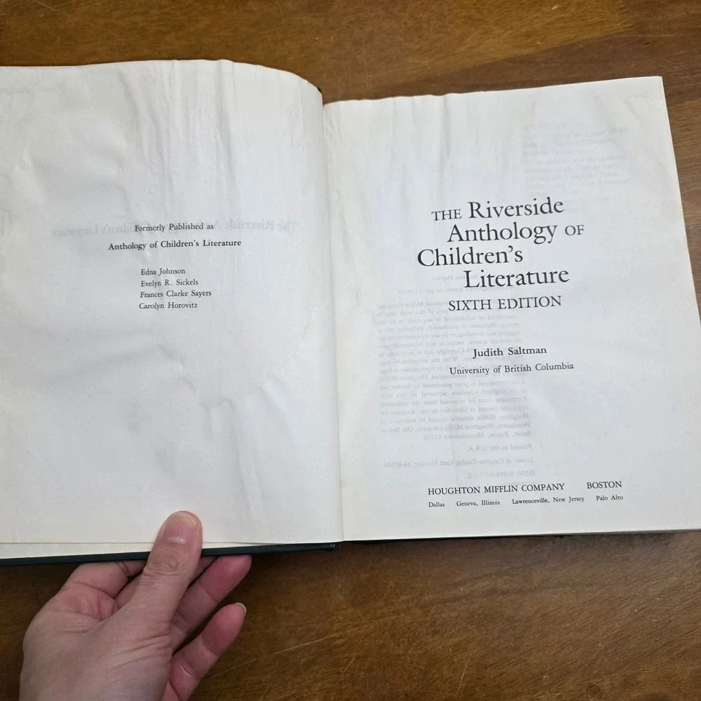 Houghton Mifflin Riverside Anthology Childrens Literature 6th Ed Green Hardcover